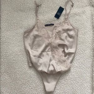 Abercrombie & Fitch Satin Silk lace tank bodysuit
